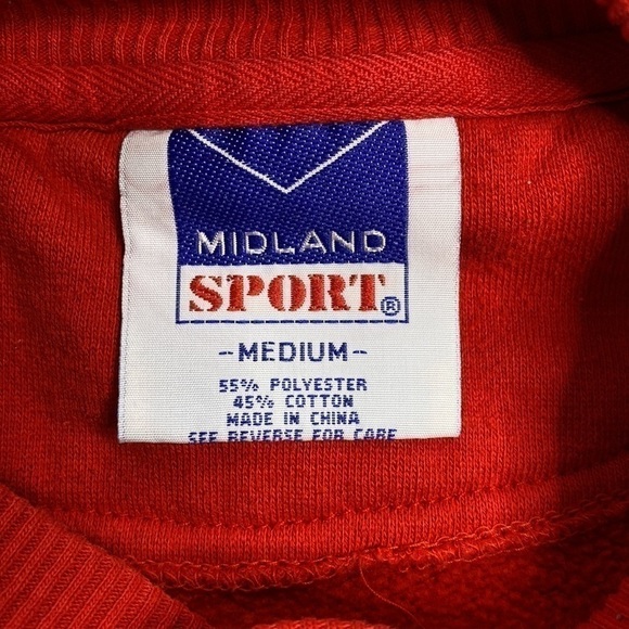 Vintage Midland Sports UW Badgers Red Crewneck Sweatshirt Medium - Picture 3 of 7